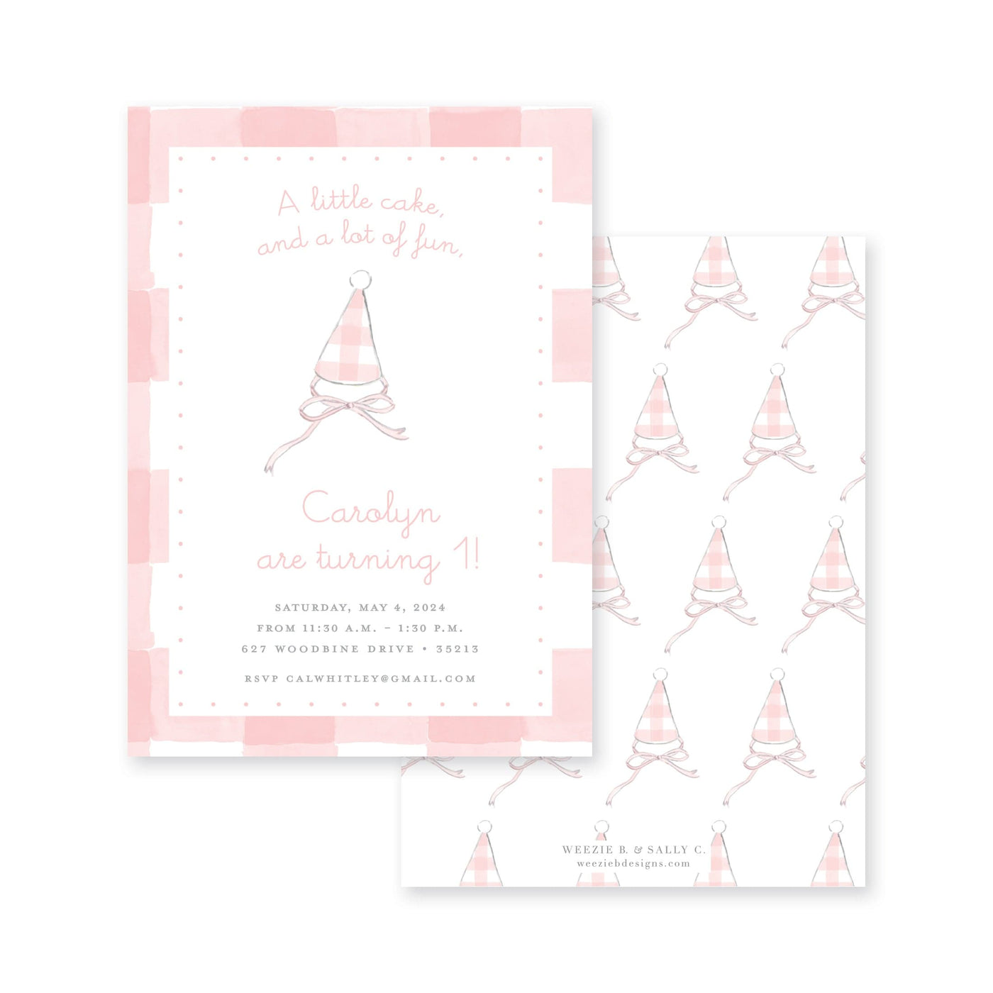 Party Hats Gingham Birthday