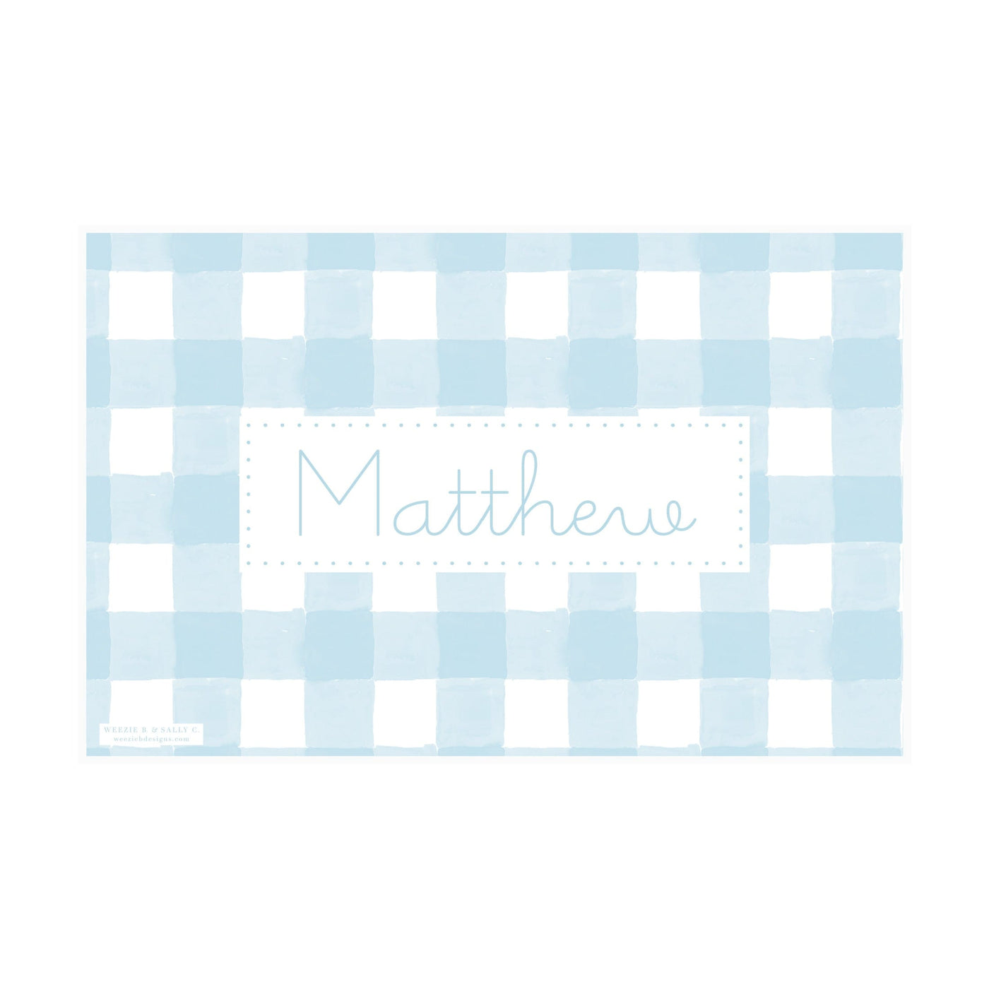 Letter Tracing Gingham Placemat