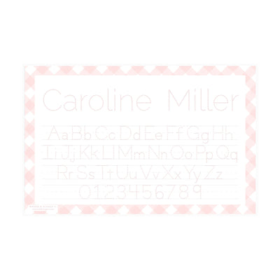 Letter Tracing Gingham Placemat