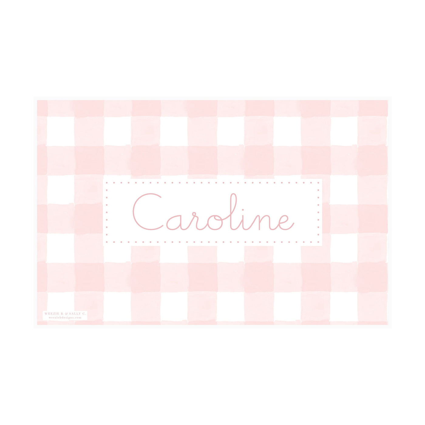 Letter Tracing Gingham Placemat