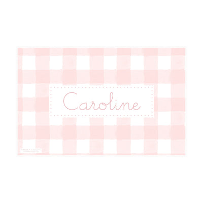 Letter Tracing Gingham Placemat