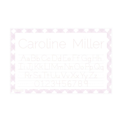 Letter Tracing Gingham Placemat