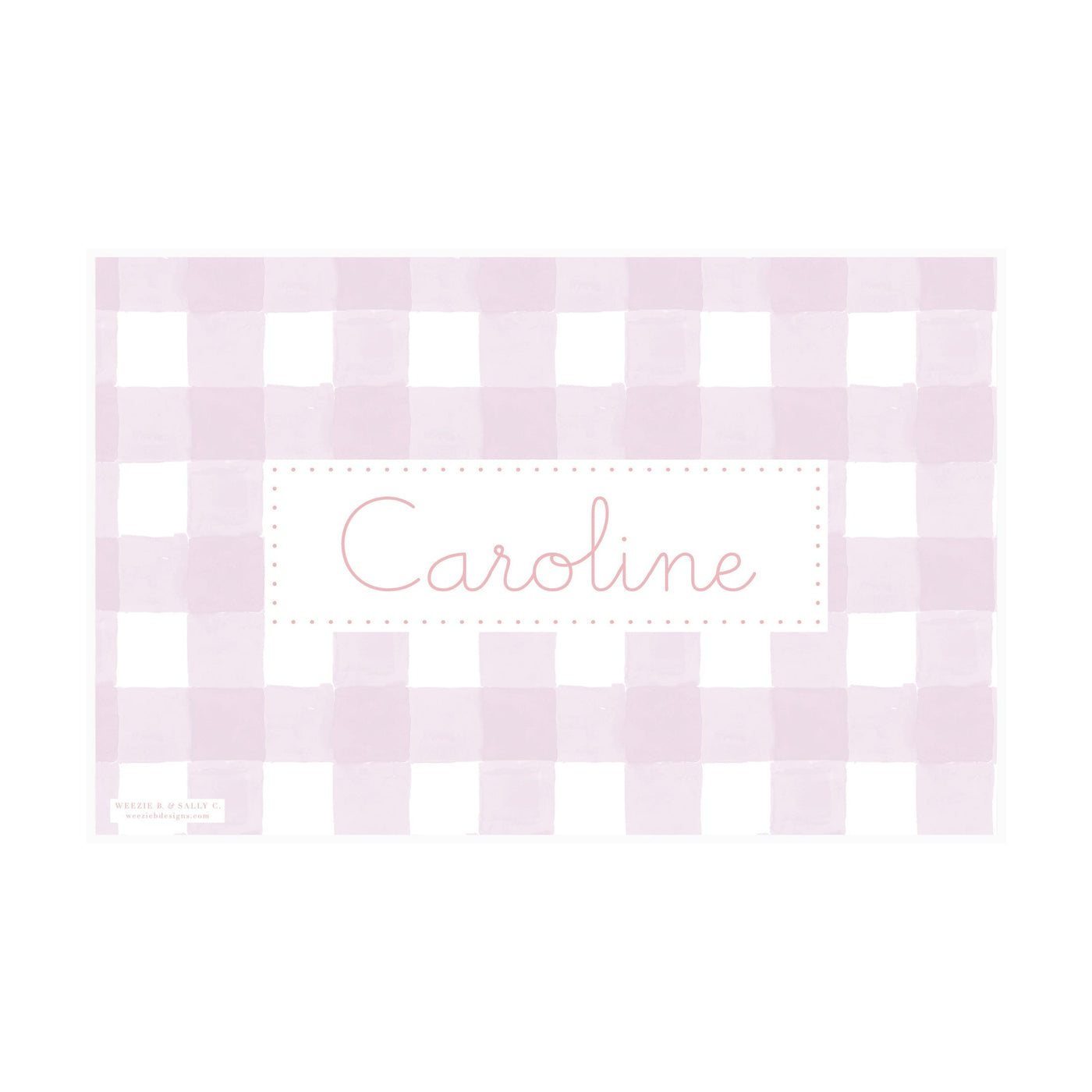 Letter Tracing Gingham Placemat