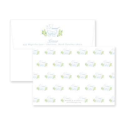 From the Nursery of Prim Pram Flat Note Card