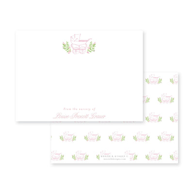 From the Nursery of Prim Pram Flat Note Card