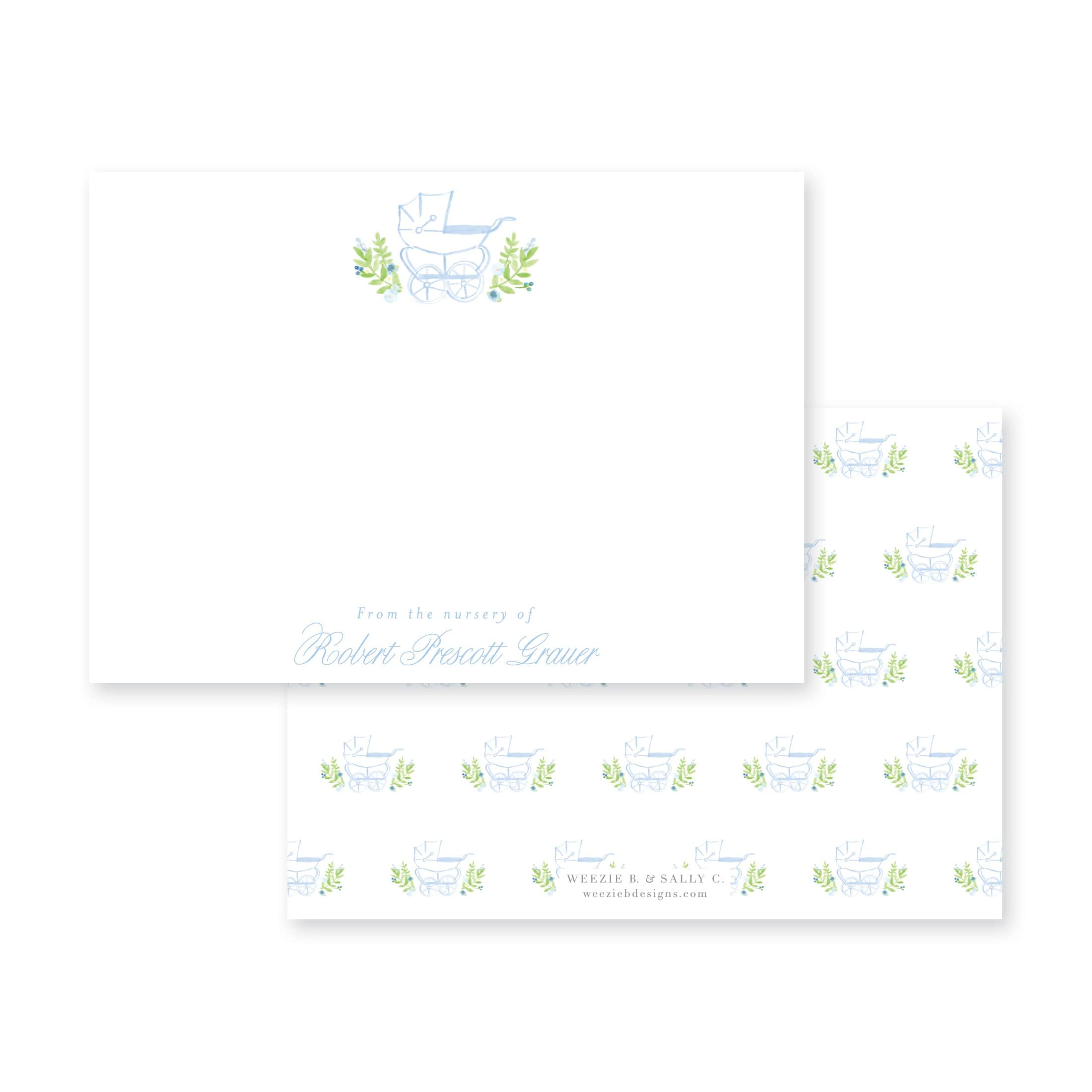 Pram Areanote Prim Pram Flat Note Cards – Weezie B. Studio
