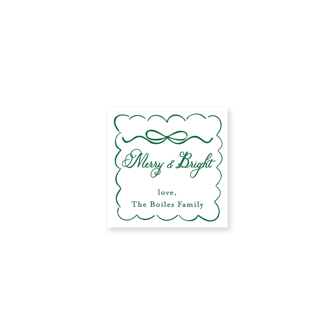 Scallop Bow Frame Christmas Gift Stickers