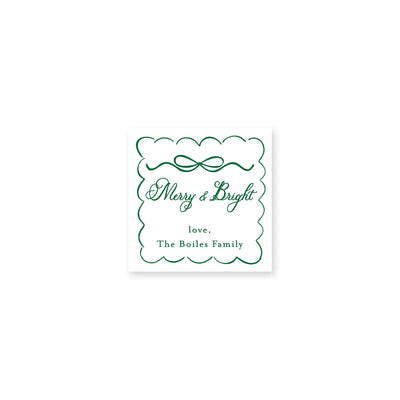 Scallop Bow Frame Christmas Gift Stickers