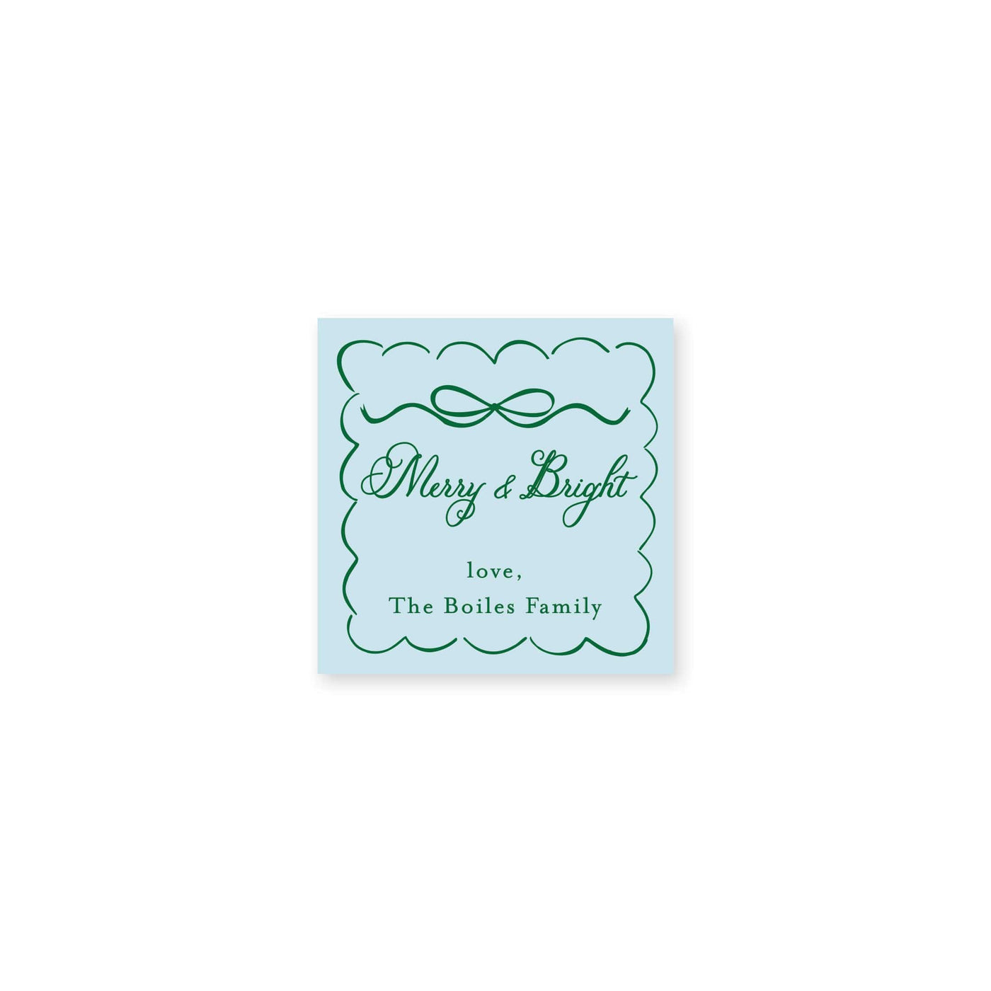 Scallop Bow Frame Christmas Gift Stickers