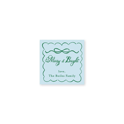 Scallop Bow Frame Christmas Gift Stickers