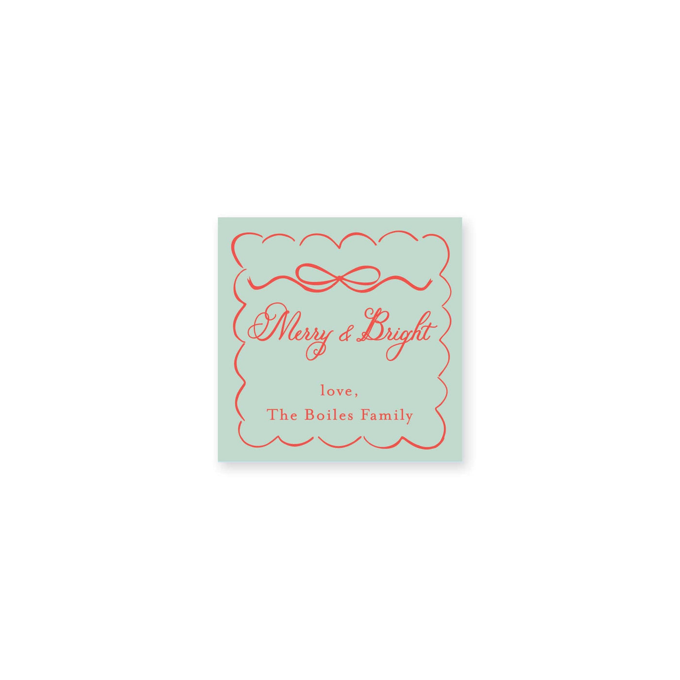 Scallop Bow Frame Christmas Gift Stickers