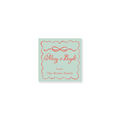 Scallop Bow Frame Christmas Gift Stickers