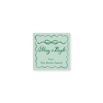 Scallop Bow Frame Christmas Gift Stickers