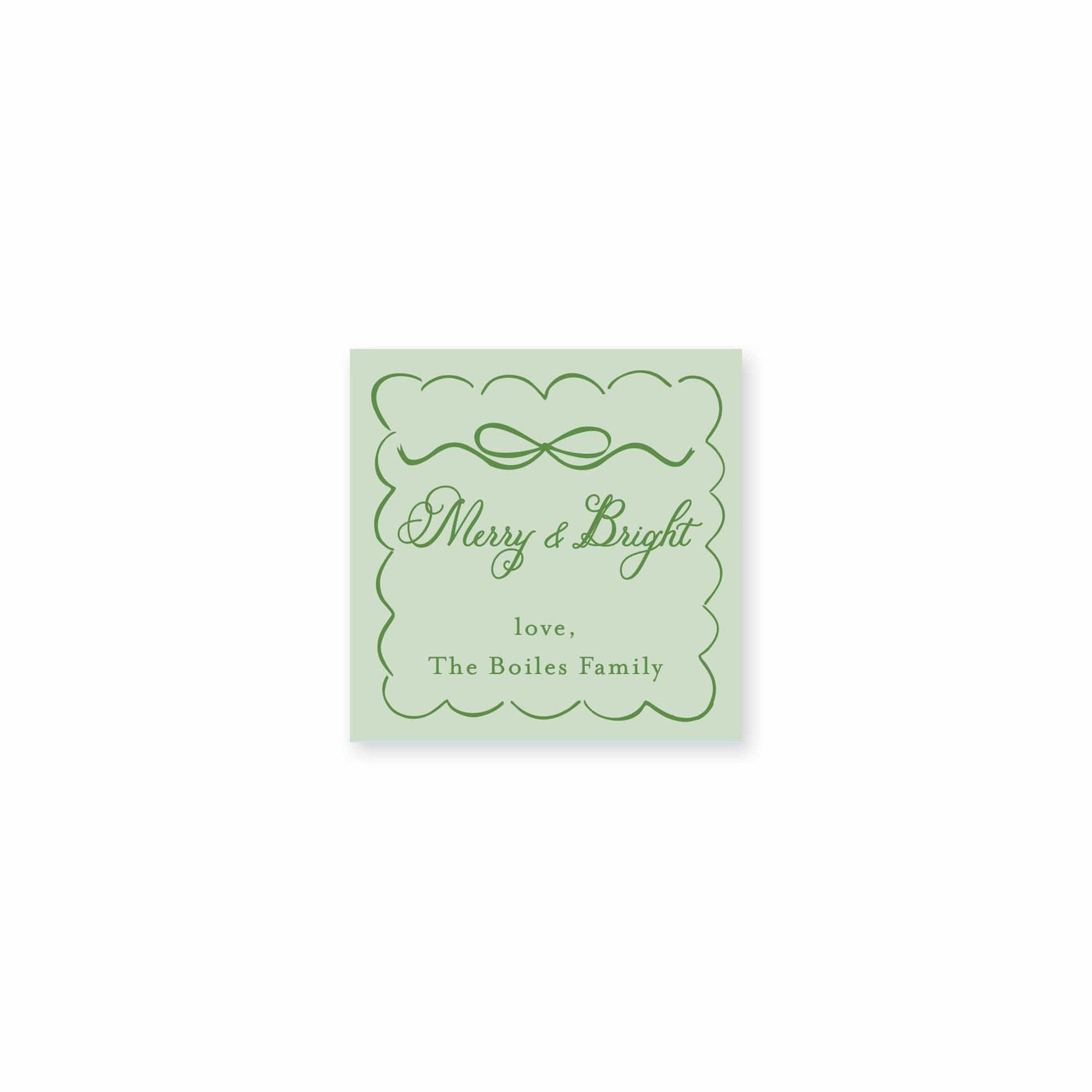 Scallop Bow Frame Christmas Gift Stickers