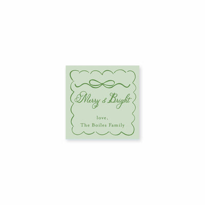 Scallop Bow Frame Christmas Gift Stickers