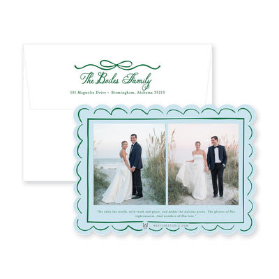 Scallop Bow Frame Horizontal Christmas Card