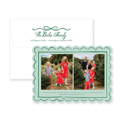 Scallop Bow Frame Horizontal Christmas Card