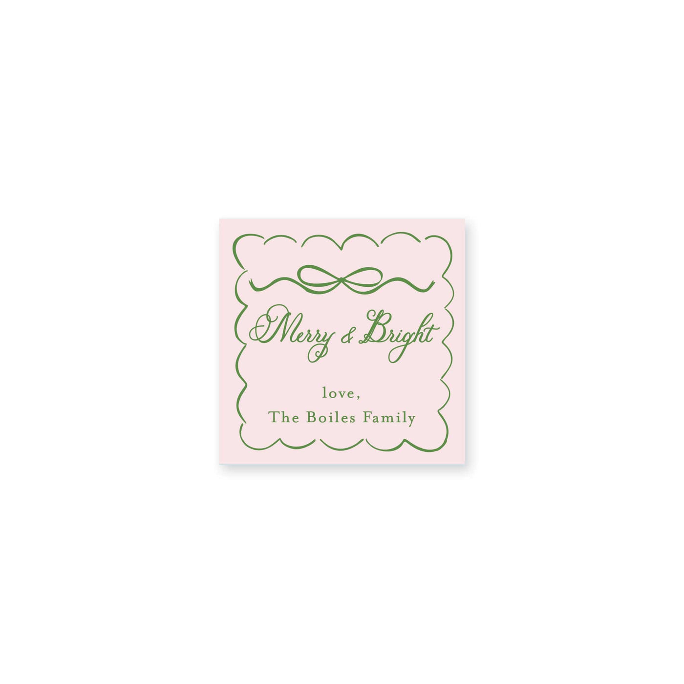 Scallop Bow Frame Christmas Gift Stickers