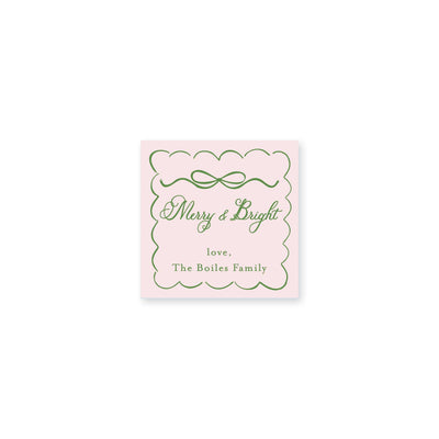 Scallop Bow Frame Christmas Gift Stickers