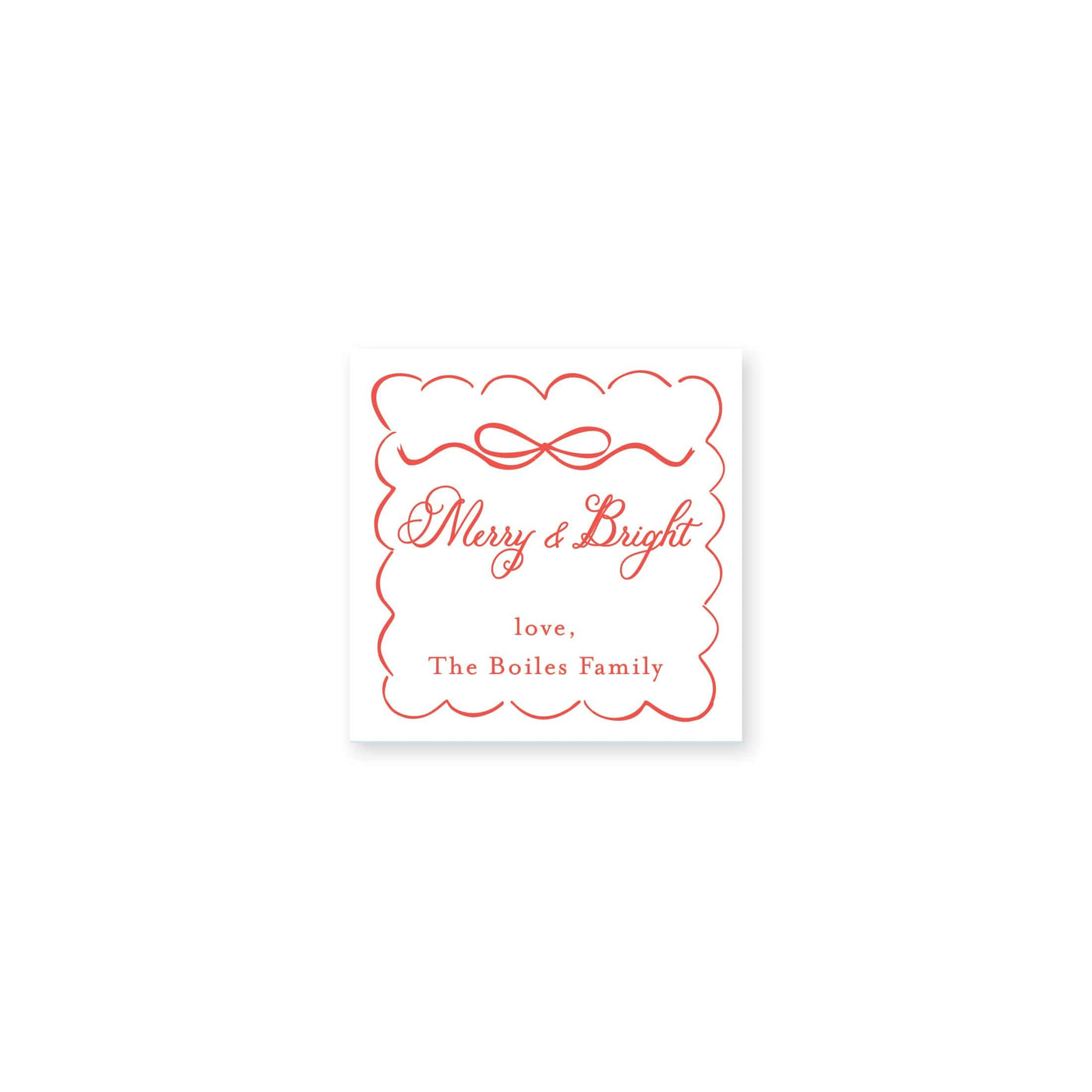 Scallop Bow Frame Christmas Gift Stickers