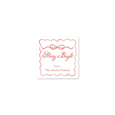 Scallop Bow Frame Christmas Gift Stickers
