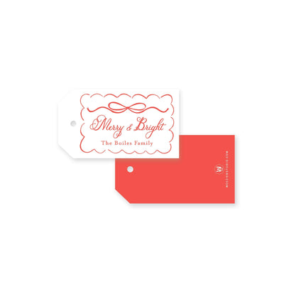 Scallop Bow Frame Christmas Gift Tag