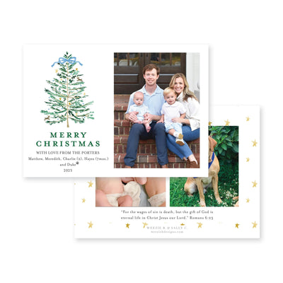 Sprightly Christmas Tree Horizontal Christmas Card