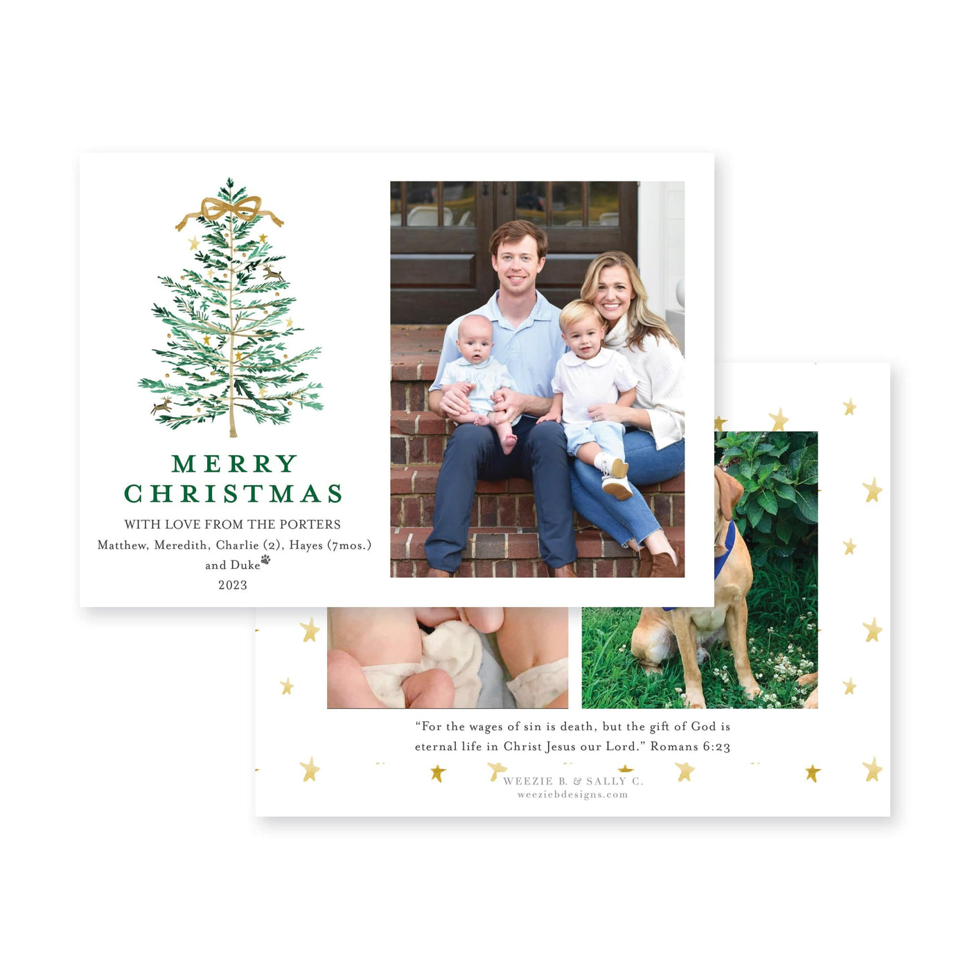 Sprightly Christmas Tree Horizontal Christmas Card