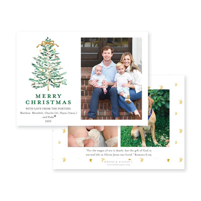 Sprightly Christmas Tree Horizontal Christmas Card