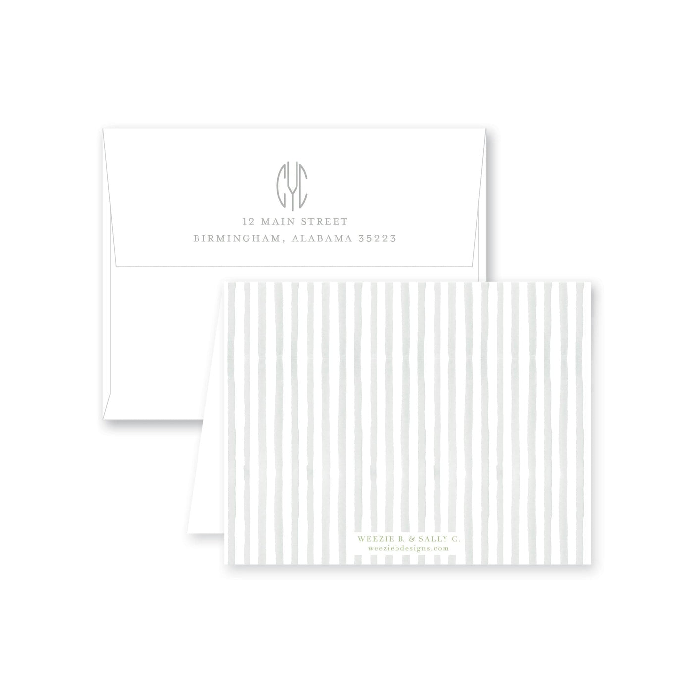 Sweet Stripes Folded Note Card