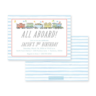 Train Party Watercolor Birthday