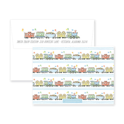 Train Party Watercolor Birthday