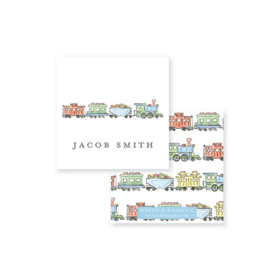 Train Watercolor Calling Card