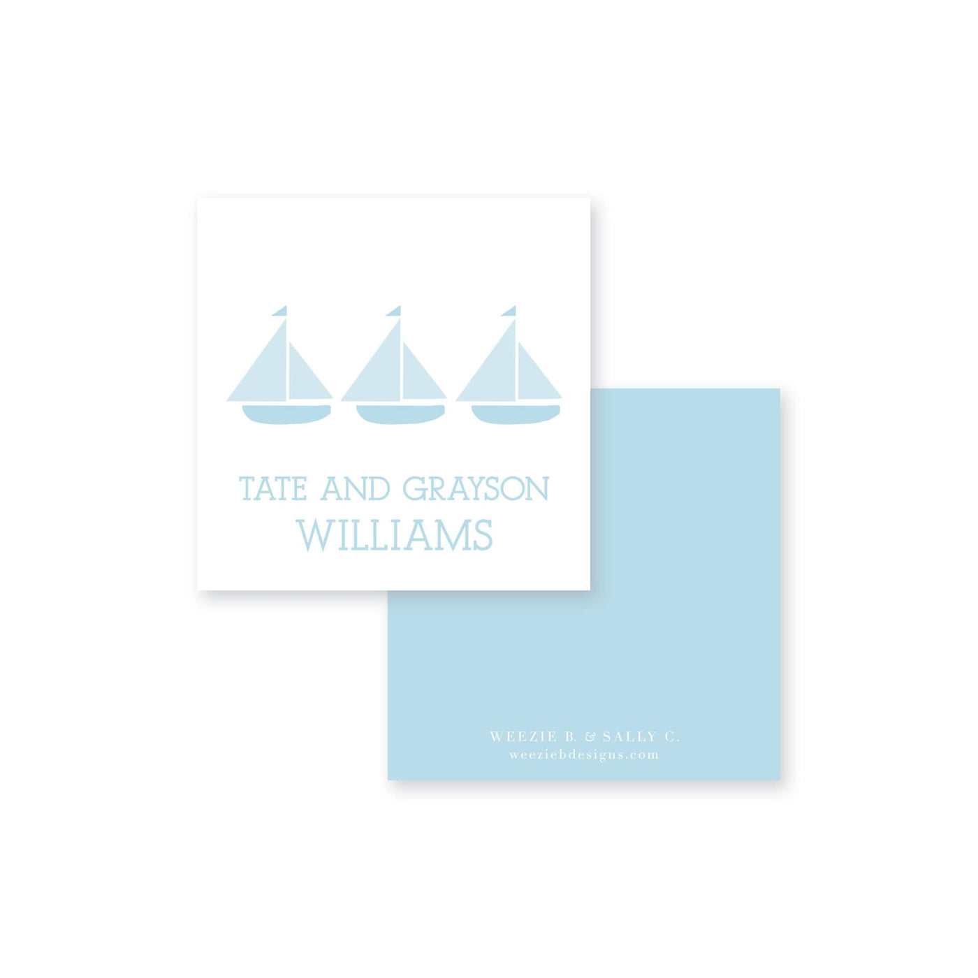 Trio of Sailboats Calling Card