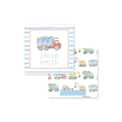 Construction Truck Watercolor Calling Card