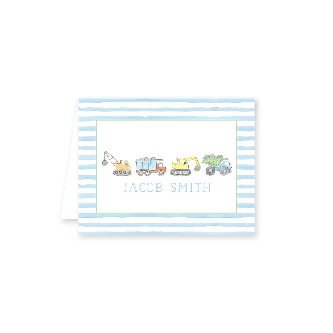 Construction Truck Watercolor Folded Note Card