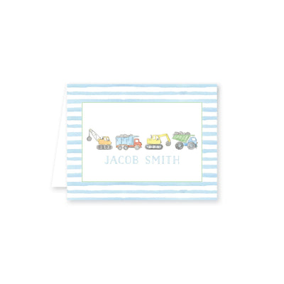 Construction Truck Watercolor Folded Note Card