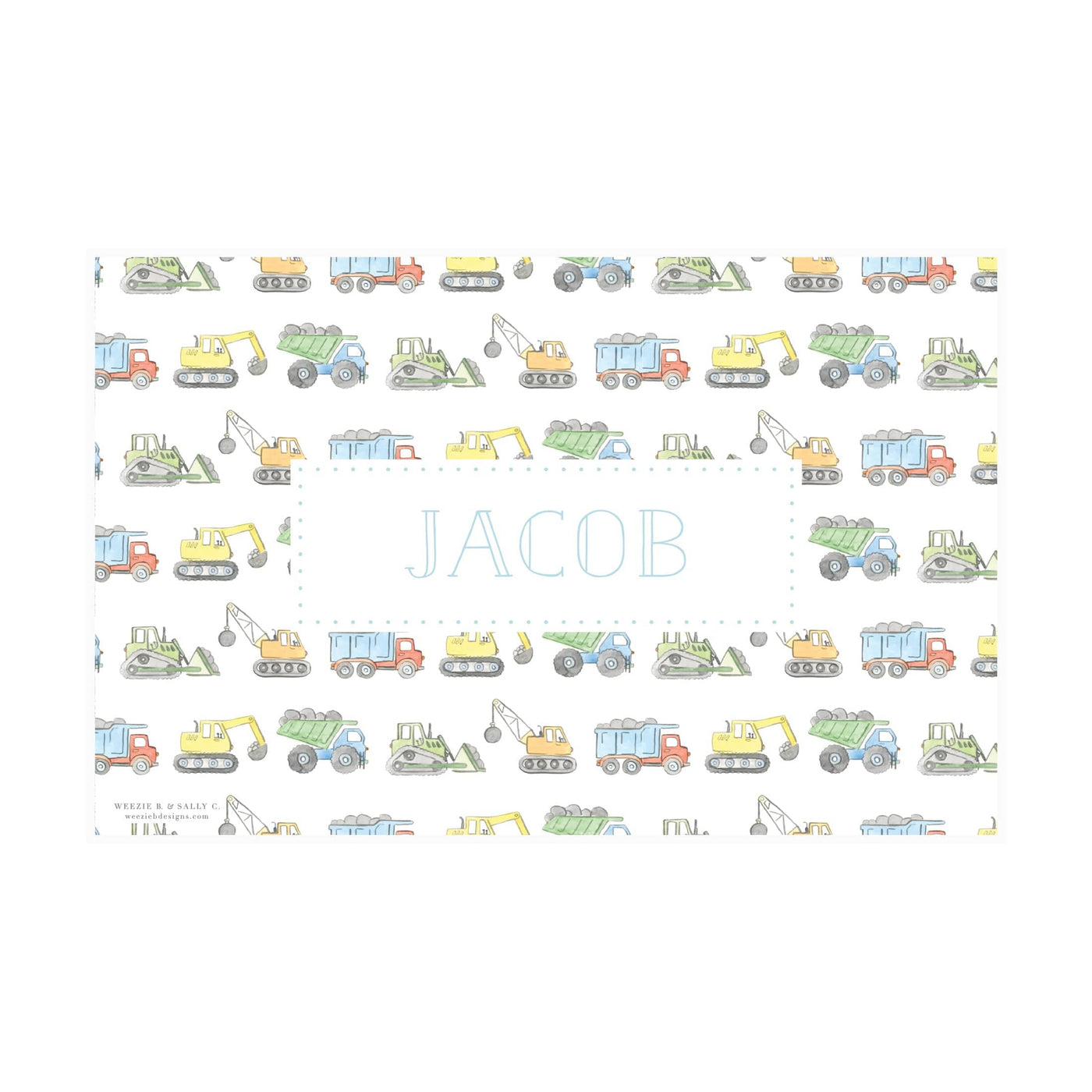 Construction Truck Watercolor Placemat