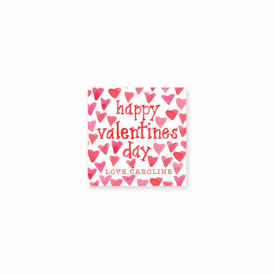Watercolor Hearts Valentine