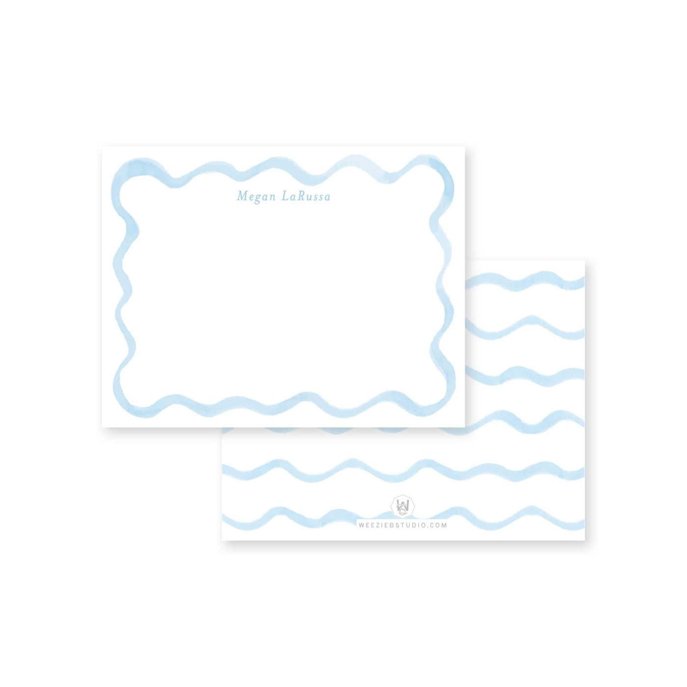 Wavy Watercolor Flat Note Card