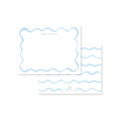 Wavy Watercolor Flat Note Card
