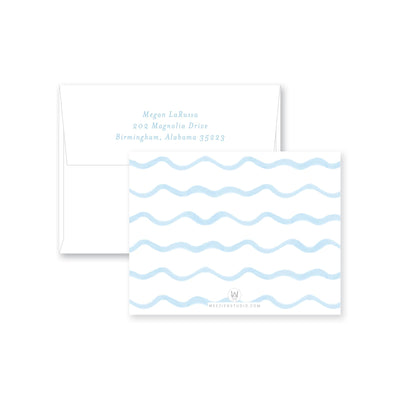 Wavy Watercolor Flat Note Card