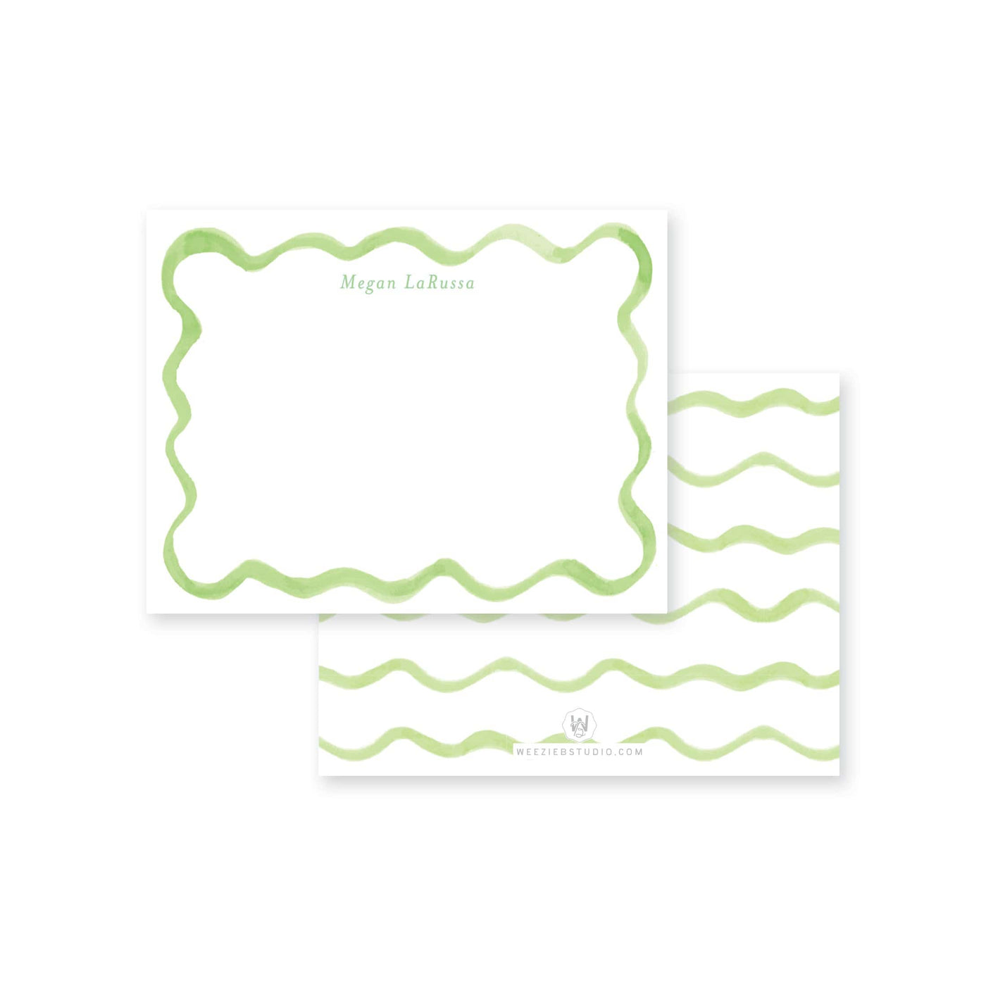Wavy Watercolor Flat Note Card