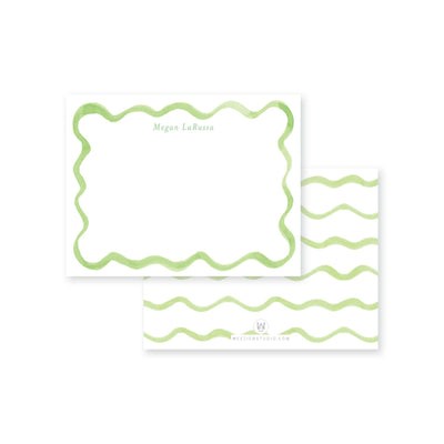 Wavy Watercolor Flat Note Card