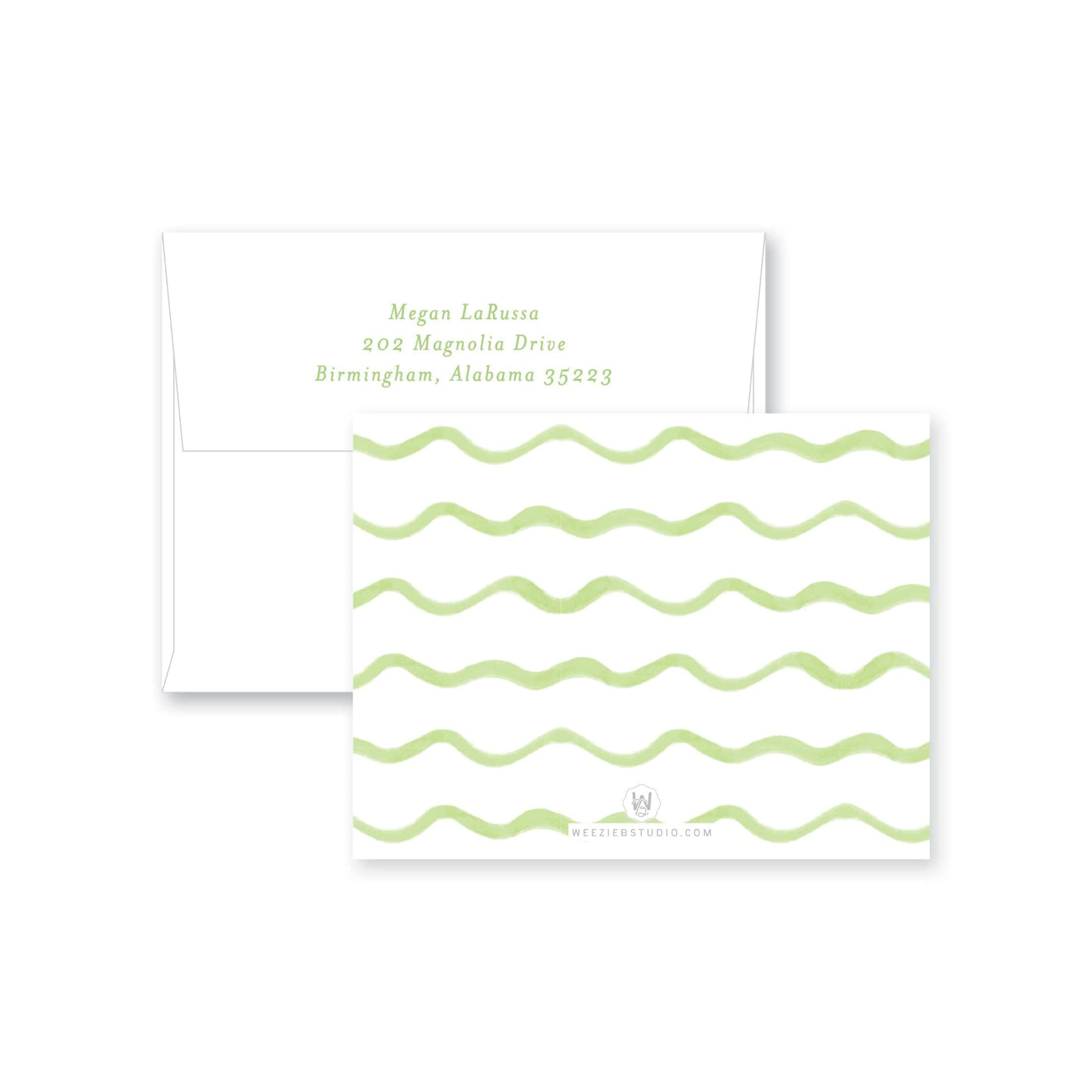 Wavy Watercolor Flat Note Card