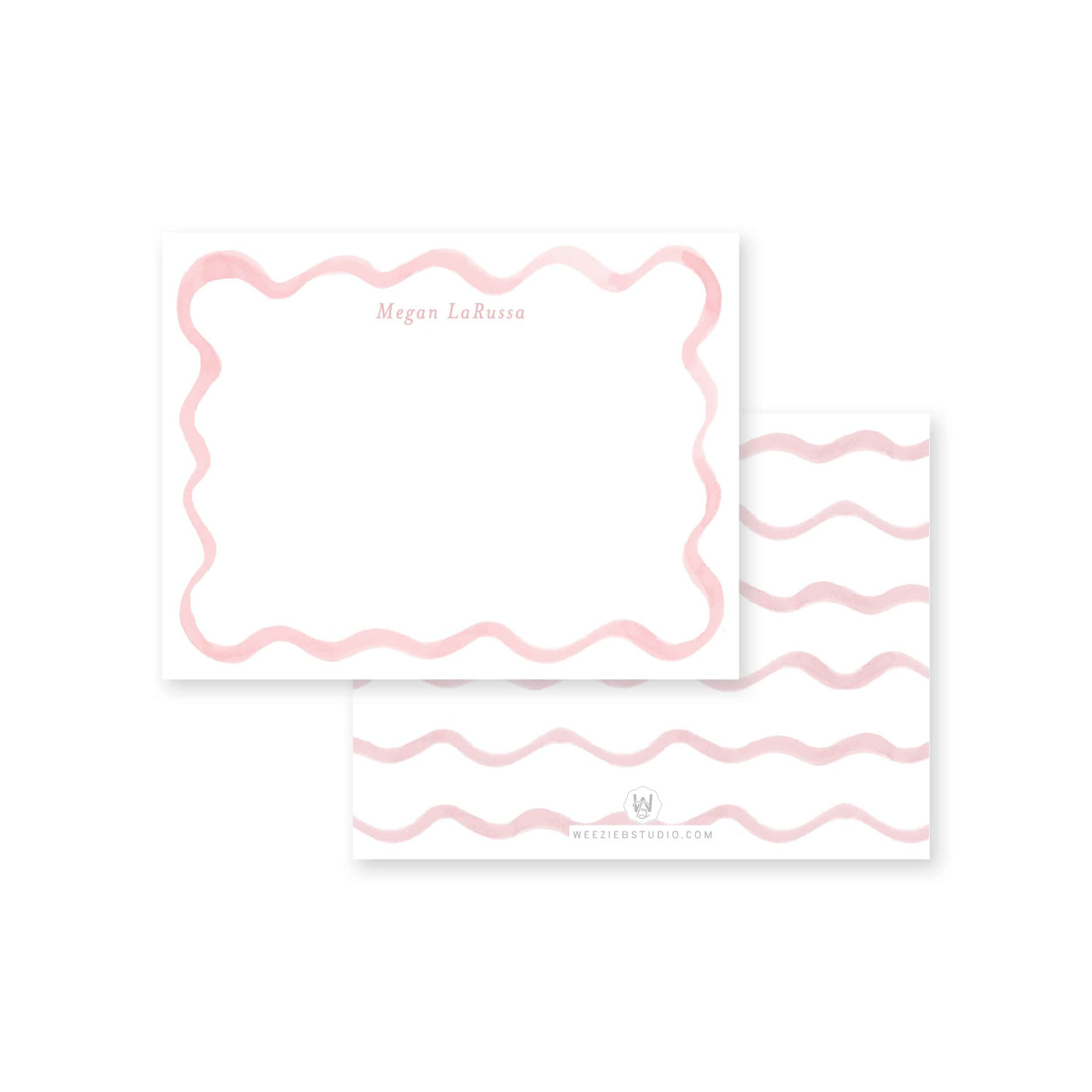 Wavy Watercolor Flat Note Card