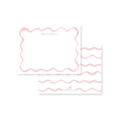 Wavy Watercolor Flat Note Card