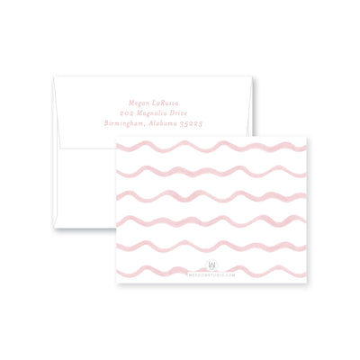 Wavy Watercolor Flat Note Card