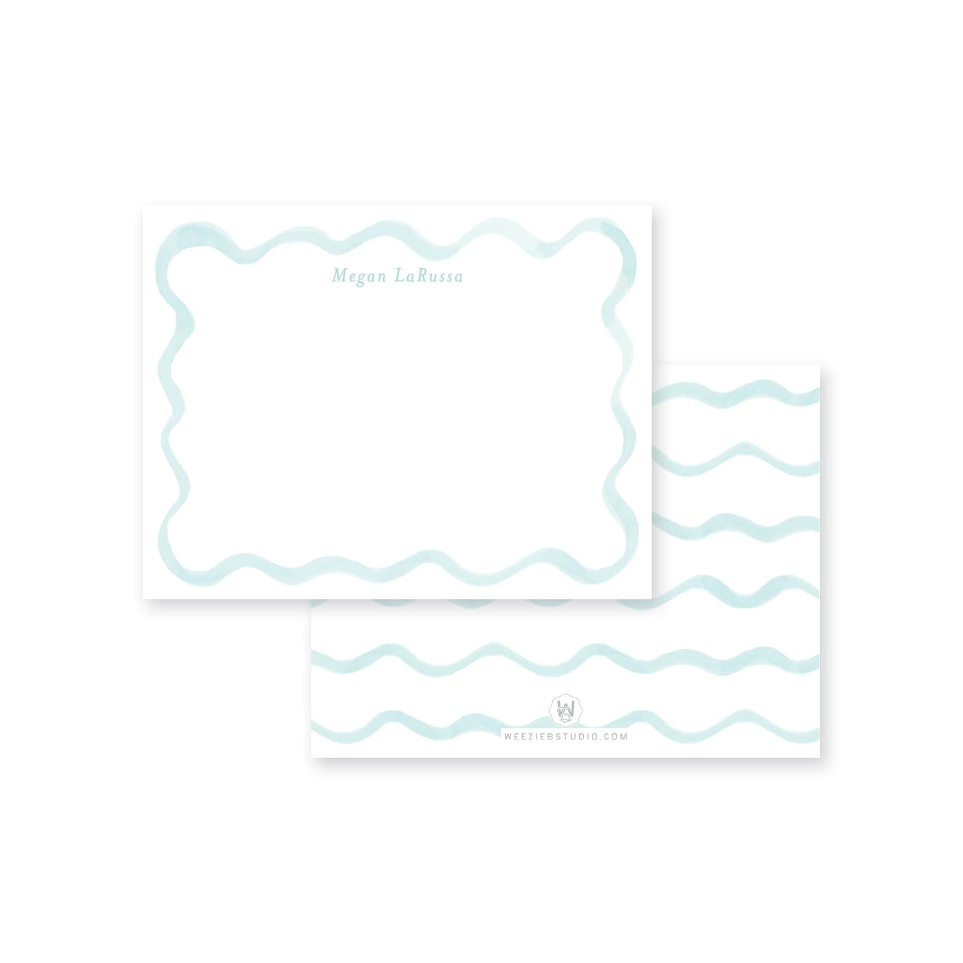 Wavy Watercolor Flat Note Card