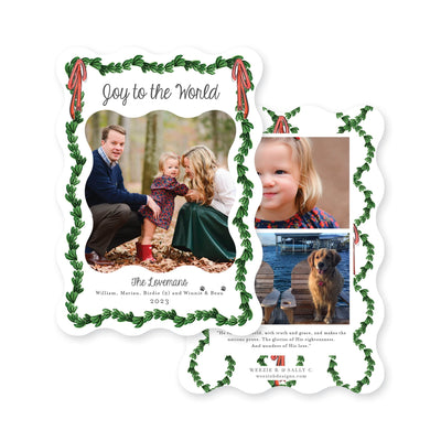 Wavy Boxwood with Bows Vertical Christmas